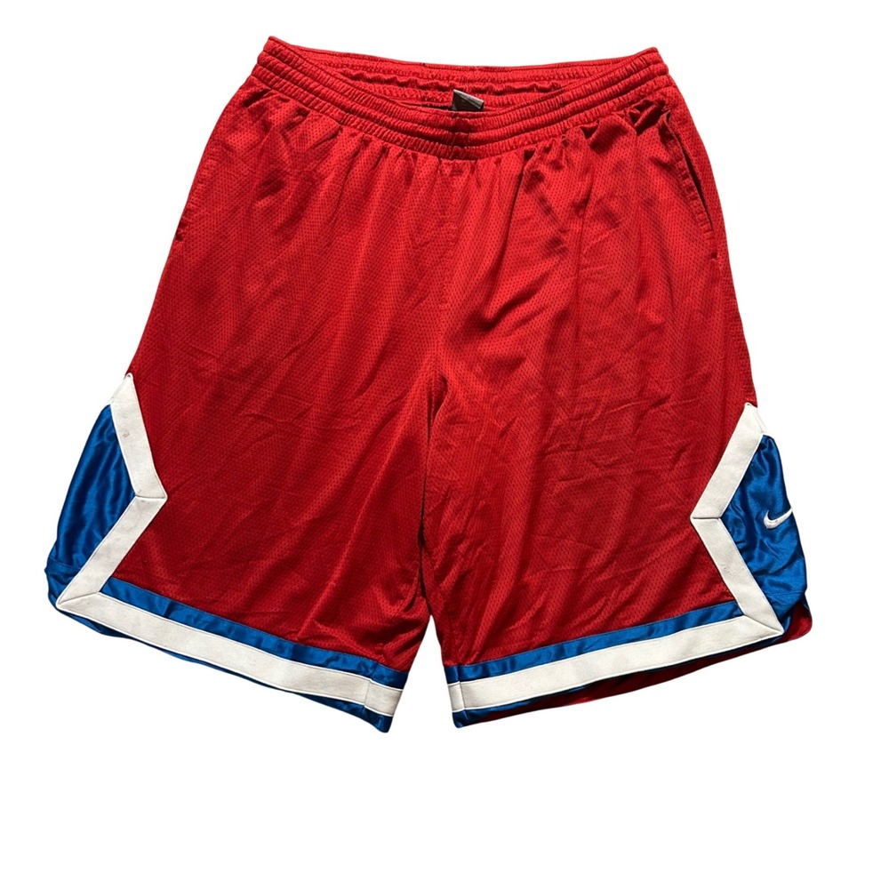 VTG Nike Basketball Shorts Mens XL Red Blue White Mesh Athletic Swoosh 90s